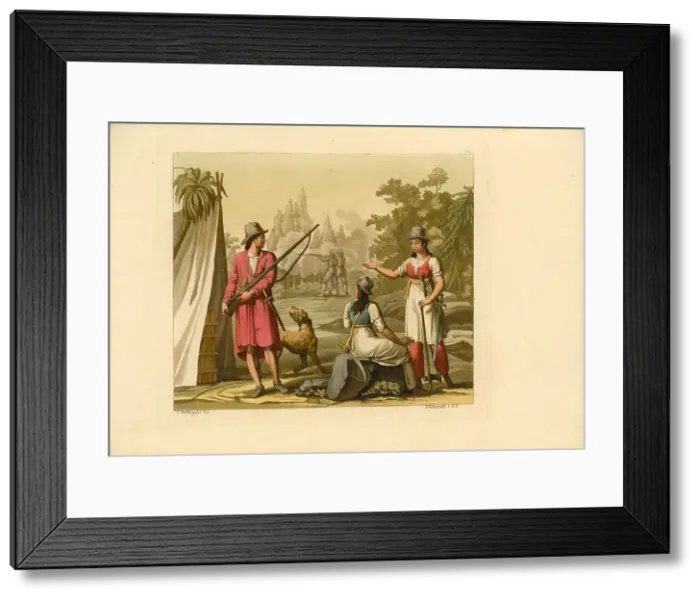 Framed Print : Pirates of the Caribbean, 1800s. Creator: Bonatti, D.K. (active 1720-1780) Framed Print : Pirates of the Caribbean, 1800s. Creator: Bonatti, D.K. (active 1720-1780)
