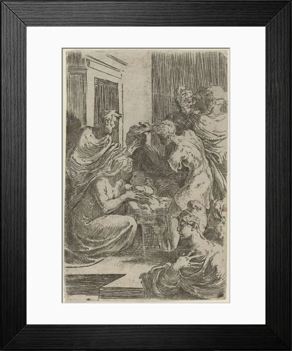 Framed Print : The Adoration of the Shepherds, c. 1527. Creator: Parmigianino Framed Print : The Adoration of the Shepherds, c. 1527. Creator: Parmigianino