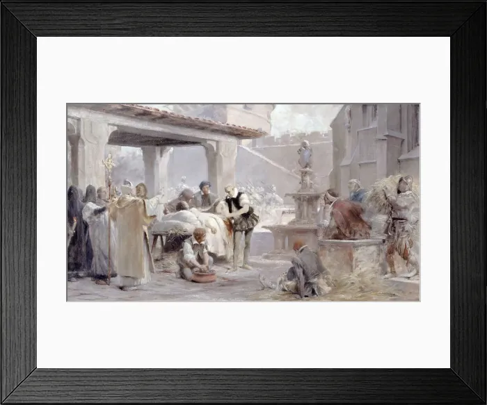 Framed Print : Esquisse pour l'escalier de la Sorbonne : Ambroise Paré au siège de Metz, c.1888. Creator: Theobald Chartran Framed Print : Esquisse pour l'escalier de la Sorbonne : Ambroise Paré au siège de Metz, c.1888. Creator: Theobald Chartran