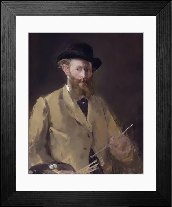 Framed Print : Self-Portrait with Palette, 1878-1879. Creator: Manet, Édouard (1832-1883) Framed Print : Self-Portrait with Palette, 1878-1879. Creator: Manet, Édouard (1832-1883)