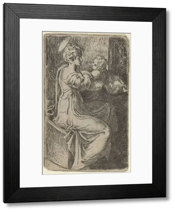Framed Print : Virgin and Child. Creator: Parmigianino Framed Print : Virgin and Child. Creator: Parmigianino