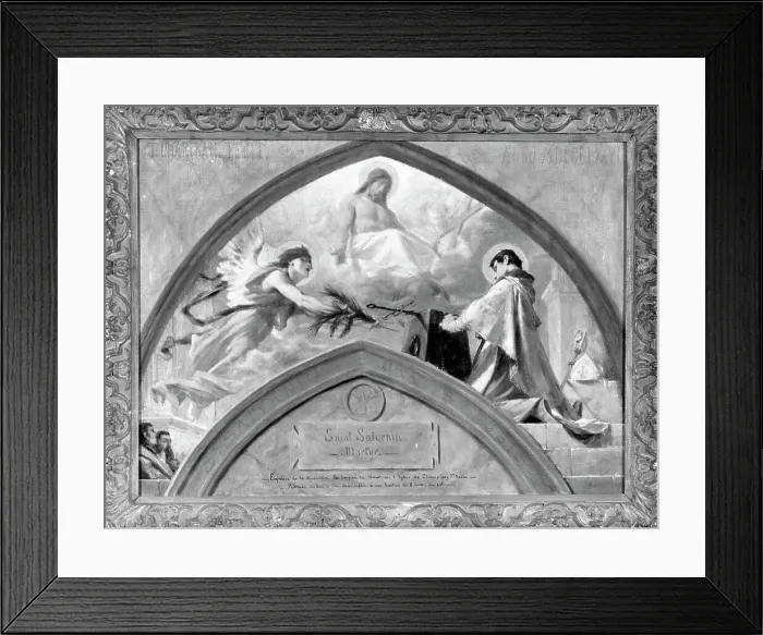 Framed Print : Esquisse pour l'église de Champigny-sur-Marne : le Martyre de saint Saturnin, 1876. Creator: Theobald Chartran Framed Print : Esquisse pour l'église de Champigny-sur-Marne : le Martyre de saint Saturnin, 1876. Creator: Theobald Chartran