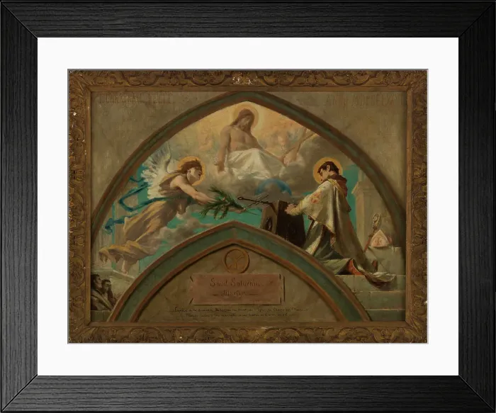 Framed Print : Esquisse pour l'église de Champigny-sur-Marne : le Martyre de saint Saturnin, 1876. Creator: Theobald Chartran Framed Print : Esquisse pour l'église de Champigny-sur-Marne : le Martyre de saint Saturnin, 1876. Creator: Theobald Chartran