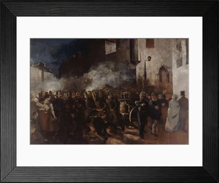 Framed Print : Pompiers courant à un incendie, between 1850 and 1851. Creator: Gustave Courbet Framed Print : Pompiers courant à un incendie, between 1850 and 1851. Creator: Gustave Courbet