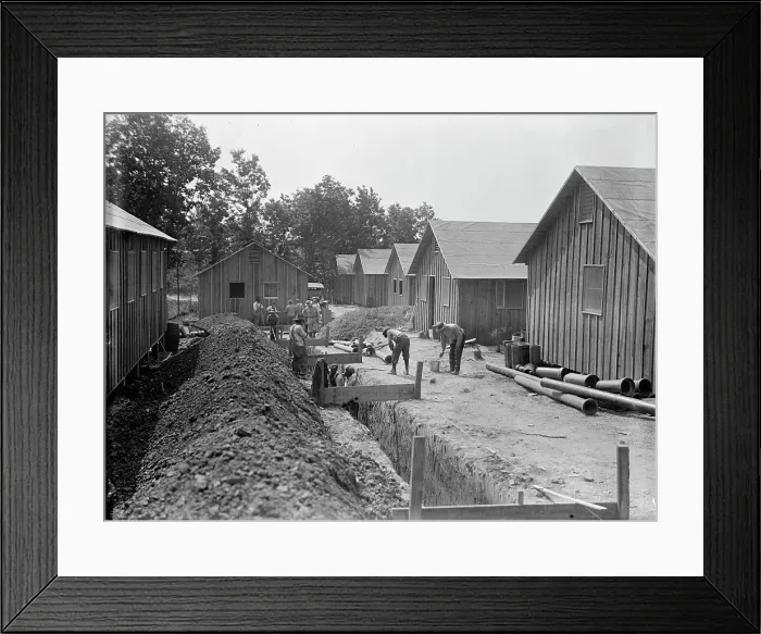 Framed Print : Camp, 1917 or 1918. Creator: Harris & Ewing. Camp, 1917 or 1918. Creator: Harris & Ewing