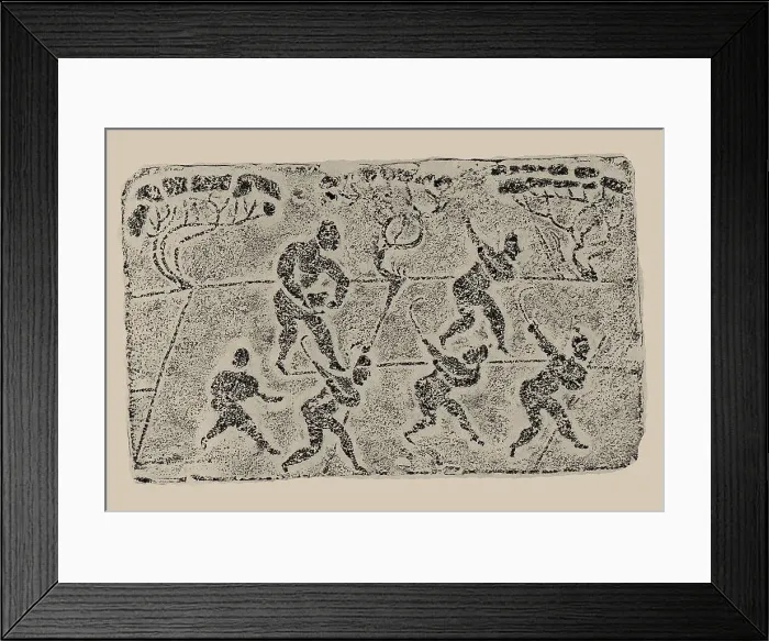 Framed Print : The rubbing from the Brick Relief with sowing and harvesting, 25-220. Creator: Central Asian Art Framed Print : The rubbing from the Brick Relief with sowing and harvesting, 25-220. Creator: Central Asian Art