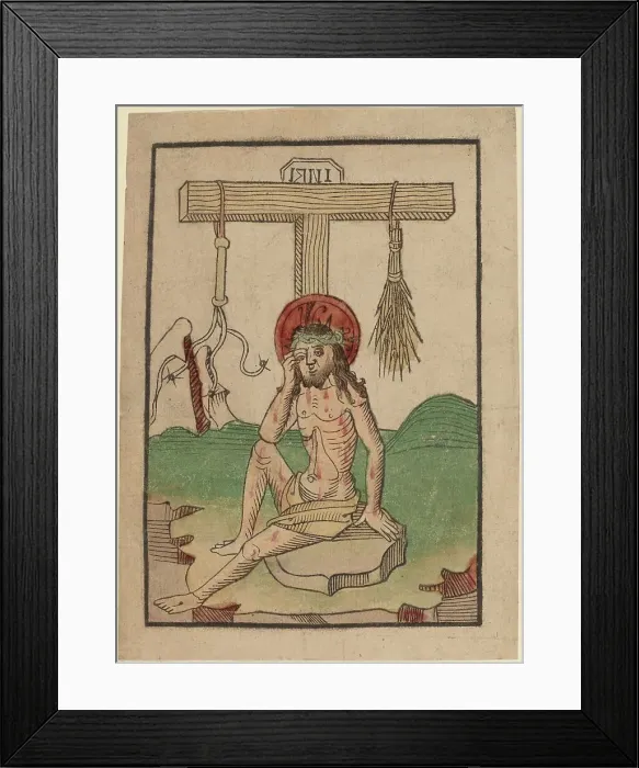 Framed Print : Christ as the Man of Sorrows, c. 1480. Creator: Unknown Framed Print : Christ as the Man of Sorrows, c. 1480. Creator: Unknown