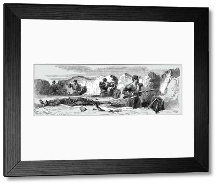 Framed Print : Sebastopol; Tirailleurs, or Sharpshooters, in the Trenches, 1854. Creator: Unknown Framed Print : Sebastopol; Tirailleurs, or Sharpshooters, in the Trenches, 1854. Creator: Unknown