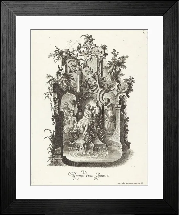 Framed Print : Project d'une Grotte (Plan for a Grotto), c. 1755 / 1760. Creator: Johann Esaias Nilson Framed Print : Project d'une Grotte (Plan for a Grotto), c. 1755 / 1760. Creator: Johann Esaias Nilson