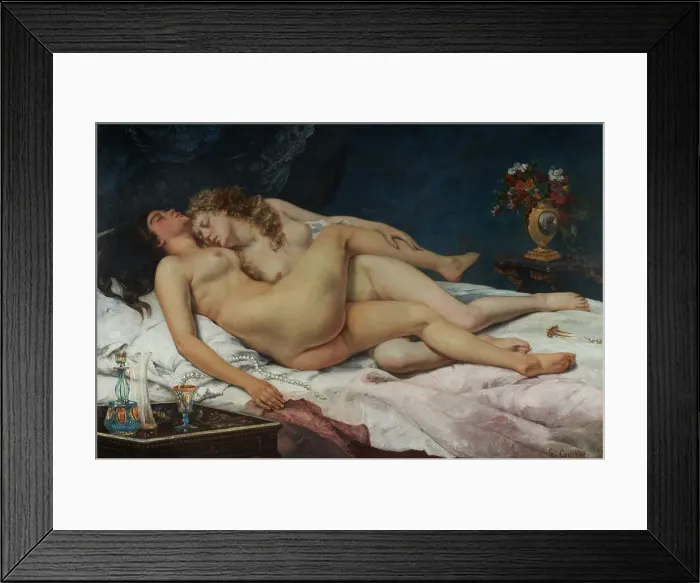 Framed Print : Le sommeil, 1866. Creator: Gustave Courbet Framed Print : Le sommeil, 1866. Creator: Gustave Courbet