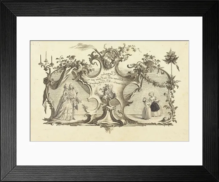 Framed Print : Cartouches Modernes avec des Enfans qui representant les Modes d'Augsbourg. Creator: Johann Esaias Nilson Framed Print : Cartouches Modernes avec des Enfans qui representant les Modes d'Augsbourg. Creator: Johann Esaias Nilson