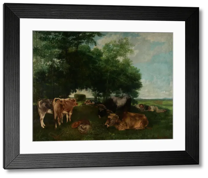 Framed Print : La sieste pendant la saison des foins, between 1867 and 1868. Creator: Gustave Courbet Framed Print : La sieste pendant la saison des foins, between 1867 and 1868. Creator: Gustave Courbet