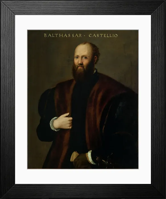 Framed Print : Portrait of Baldassare Castiglione, Between 1540 and 1552. Creator: Campi, Bernardino (1522-1591) Framed Print : Portrait of Baldassare Castiglione, Between 1540 and 1552. Creator: Campi, Bernardino (1522-1591)