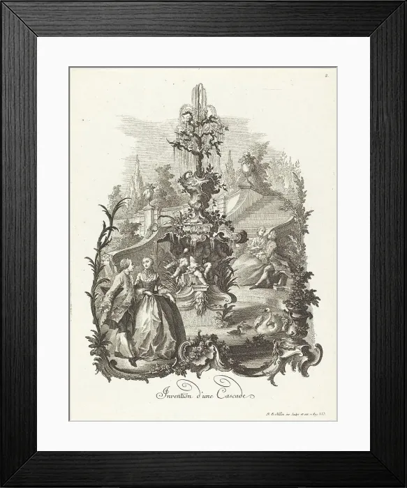 Framed Print : Invention d'une Cascade (Design for a Cascade), c. 1755 / 1760. Creator: Johann Esaias Nilson Framed Print : Invention d'une Cascade (Design for a Cascade), c. 1755 / 1760. Creator: Johann Esaias Nilson