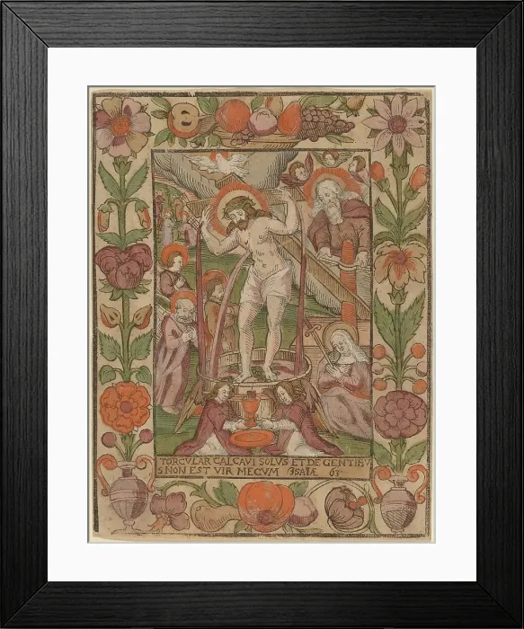 Framed Print : Christ in the Wine Press, 16th century. Creator: Unknown Framed Print : Christ in the Wine Press, 16th century. Creator: Unknown