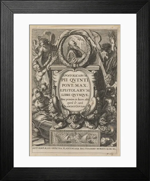 Framed Print : Title Page for Apostolicarvm PII Qvinti Pont. Max... 1640. Creator: Unknown Framed Print : Title Page for Apostolicarvm PII Qvinti Pont. Max... 1640. Creator: Unknown
