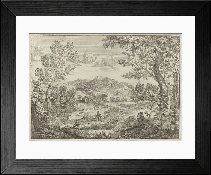 Framed Print : Houses Beside a Mountain, 1696. Creator: Crescenzio Onofri Framed Print : Houses Beside a Mountain, 1696. Creator: Crescenzio Onofri