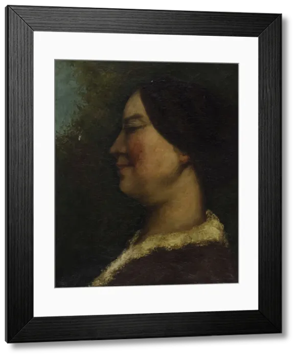 Framed Print : Portrait de femme, c.1855. Creator: Gustave Courbet Framed Print : Portrait de femme, c.1855. Creator: Gustave Courbet