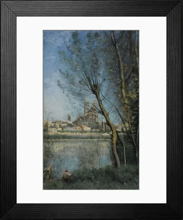 Framed Print : Mantes (le matin), ca 1866. Creator: Corot, Jean-Baptiste Camille (1796-1875) Framed Print : Mantes (le matin), ca 1866. Creator: Corot, Jean-Baptiste Camille (1796-1875)
