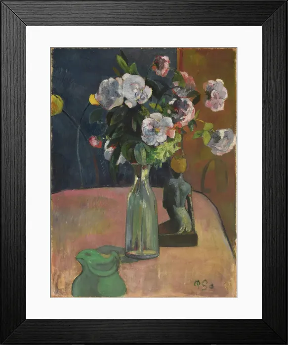 Framed Print : Roses et statuette, 1889. Creator: Gauguin, Paul Eugéne Henri (1848-1903) Framed Print : Roses et statuette, 1889. Creator: Gauguin, Paul Eugéne Henri (1848-1903)