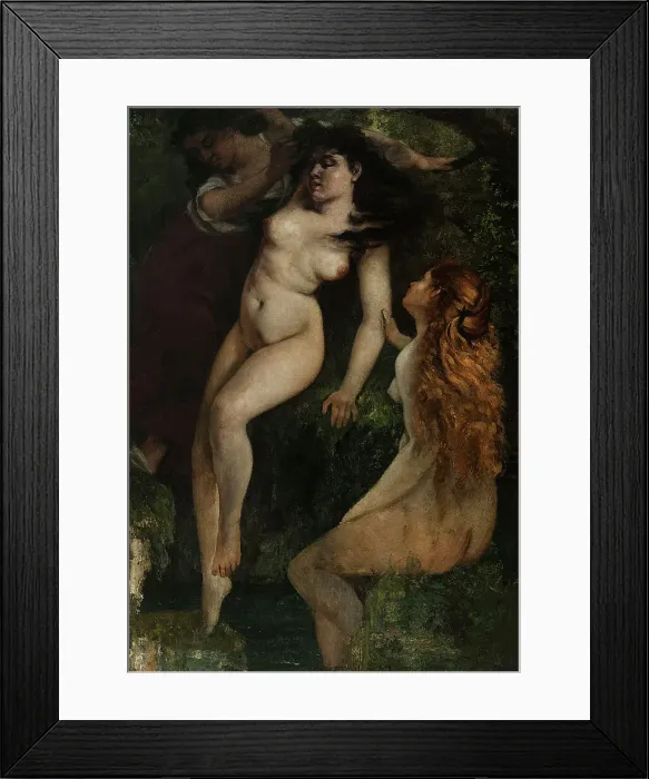 Framed Print : Trois baigneuses, between 1865 and 1869. Creator: Gustave Courbet Framed Print : Trois baigneuses, between 1865 and 1869. Creator: Gustave Courbet