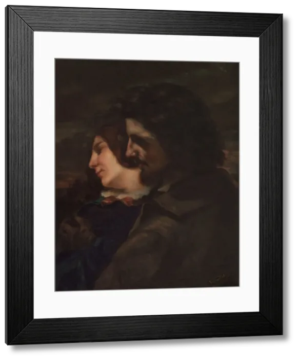 Framed Print : Les amants dans la campagne. Sentiments du jeune âge, c.1844. Creator: Gustave Courbet Framed Print : Les amants dans la campagne. Sentiments du jeune âge, c.1844. Creator: Gustave Courbet