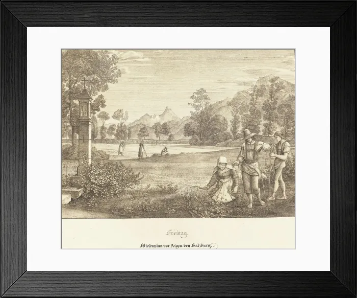 Framed Print : Freitag - Wiesenplan vor Aigen bey Salzburg (Meadow before Aigen near Salzburg), 1823. Creator: Ferdinand Olivier Framed Print : Freitag - Wiesenplan vor Aigen bey Salzburg (Meadow before Aigen near Salzburg), 1823. Creator: Ferdinand Olivier