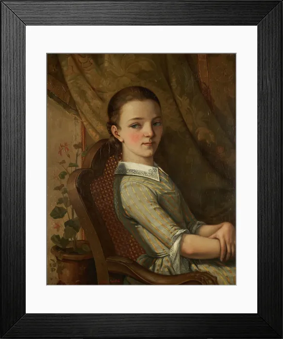 Framed Print : Portrait de Juliette Courbet, 1844. Creator: Gustave Courbet Framed Print : Portrait de Juliette Courbet, 1844. Creator: Gustave Courbet
