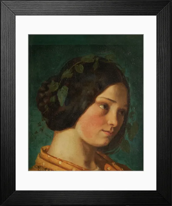 Framed Print : Portrait de Zélie Courbet, c.1842. Creator: Gustave Courbet