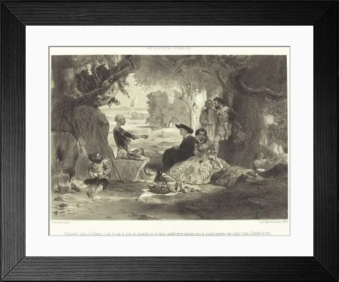 Framed Print : Apeáronse junto à la fuente... c. 1855. Creator: Célestin Nanteuil Framed Print : Apeáronse junto à la fuente... c. 1855. Creator: Célestin Nanteuil
