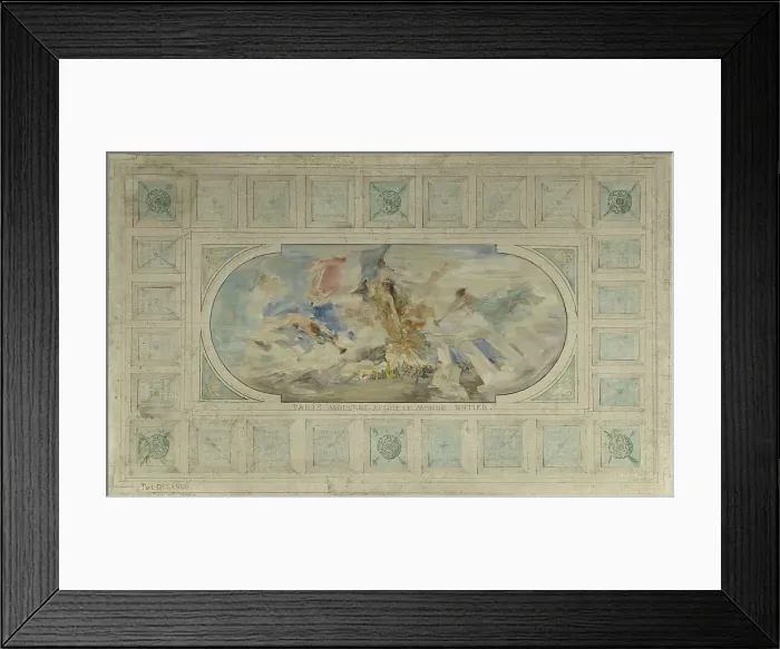 Framed Print : Esquisse pour le salon d'entrée de l'Hôtel de Ville : Paris moderne reçoit le monde entier, 1892. Creator: Paul Louis Delance Framed Print : Esquisse pour le salon d'entrée de l'Hôtel de Ville : Paris moderne reçoit le monde entier, 1892. Creator: Paul Louis Delance