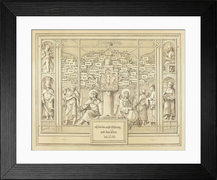 Framed Print : Dedication: Ich bin die Auferstehung und das Leben (I am the resurrection and the life), 1823. Creator: Ferdinand Olivier Framed Print : Dedication: Ich bin die Auferstehung und das Leben (I am the resurrection and the life), 1823. Creator: Ferdinand Olivier