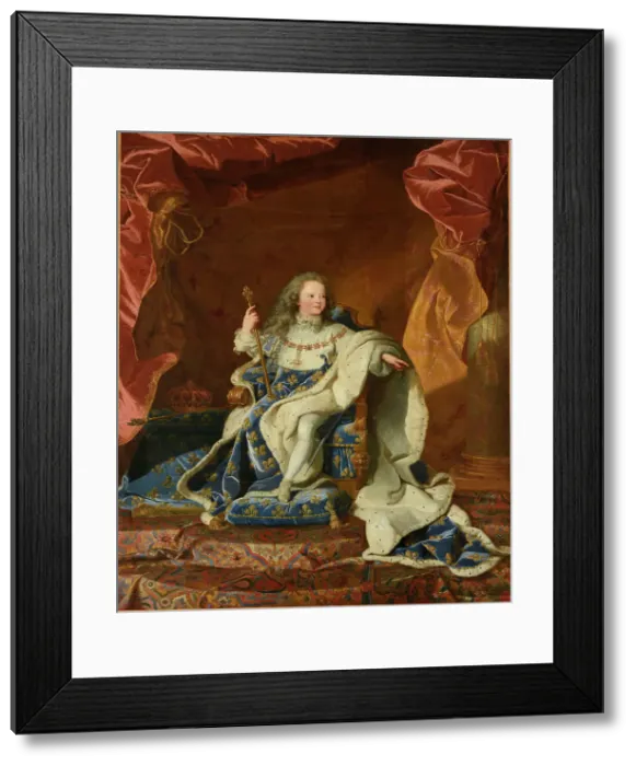 Framed Print : Portrait of the King Louis XV of France (1710-1774), 1720. Creator: Rigaud, Hyacinthe François Honoré, Circle of Framed Print : Portrait of the King Louis XV of France (1710-1774), 1720. Creator: Rigaud, Hyacinthe François Honoré, Circle of