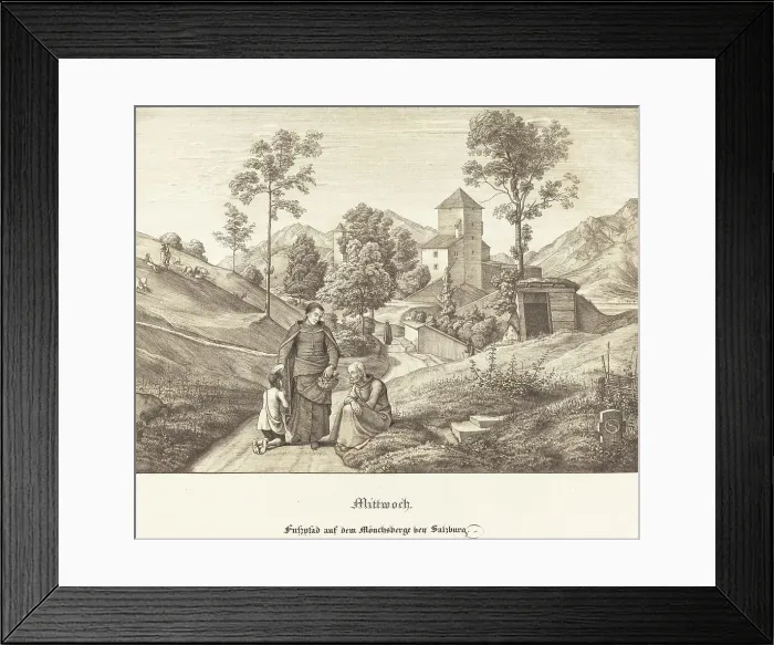 Framed Print : Mittwoch - Fusspfad auf dem Mönchsberge bey Salzburg (Wednesday - Footpath...), 1823. Creator: Ferdinand Olivier Framed Print : Mittwoch - Fusspfad auf dem Mönchsberge bey Salzburg (Wednesday - Footpath...), 1823. Creator: Ferdinand Olivier
