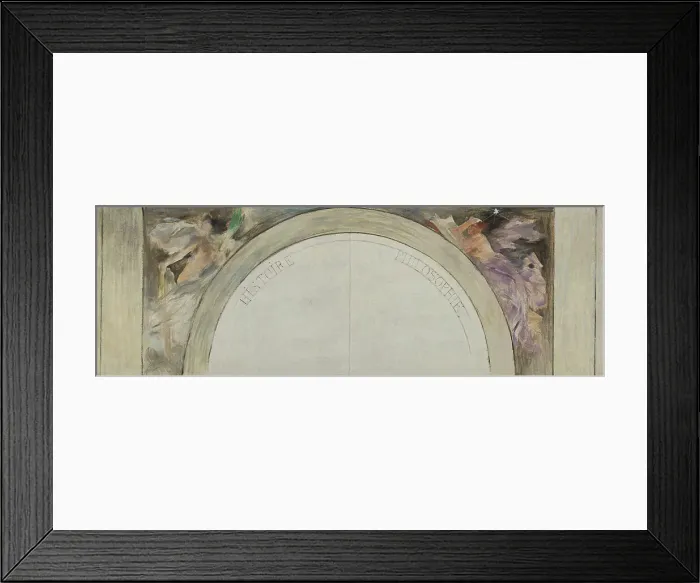 Framed Print : Esquisse pour le salon d'entrée de l'Hôtel de Ville de Paris : L'histoire et la philosophie, 1892. Creator: Paul Louis Delance Framed Print : Esquisse pour le salon d'entrée de l'Hôtel de Ville de Paris : L'histoire et la philosophie, 1892. Creator: Paul Louis Delance