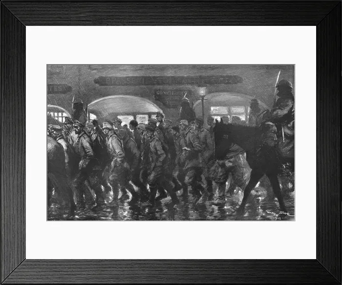 Framed Print : Arrivee a remiremont des prisonniers de l'Hartmannswillerkopf, le soir du 24 decembre 1915. Creator: Georges Bertin Scott Framed Print : Arrivee a remiremont des prisonniers de l'Hartmannswillerkopf, le soir du 24 decembre 1915. Creator: Georges Bertin Scott