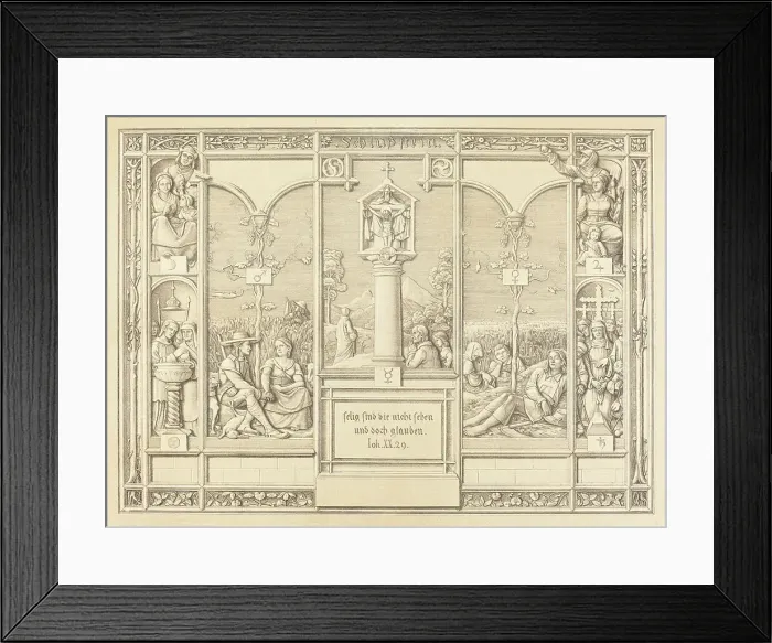 Framed Print : Tailpiece: Selig sind die nicht sehen und doch glauben (Blessed are those who do not, 1823. Creator: Ferdinand Olivier) Framed Print : Tailpiece: Selig sind die nicht sehen und doch glauben (Blessed are those who do not, 1823. Creator: Ferdinand Olivier)