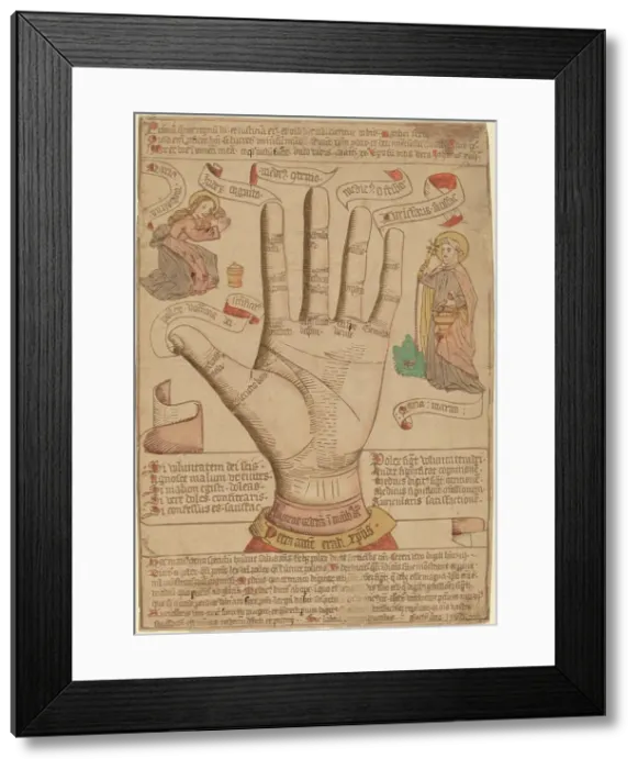 Framed Print : The Hand as the Mirror of Salvation, 1466. Creator: Unknown Framed Print : The Hand as the Mirror of Salvation, 1466. Creator: Unknown