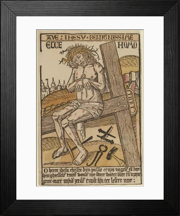 Framed Print : Christ as the Man of Sorrows, c. 1500. Creator: Unknown Framed Print : Christ as the Man of Sorrows, c. 1500. Creator: Unknown