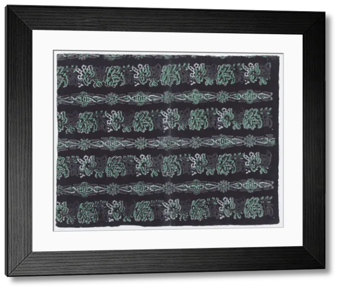 Framed Print : Sheet with four borders with abstract patterns, 19th century. Creator: Anon Framed Print : Sheet with four borders with abstract patterns, 19th century. Creator: Anon
