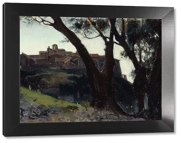 Paysage d'Italie. Village au crépuscule, c.1859 — 1860. Creator: Jean Jacques Henner