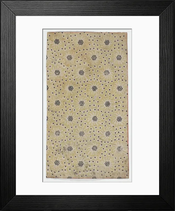 Framed Print : Sheet with overall pattern of flowers and dots, 19th century. Creator: Anon Framed Print : Sheet with overall pattern of flowers and dots, 19th century. Creator: Anon