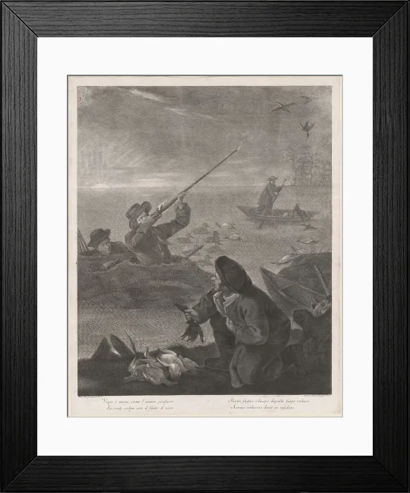 Framed Print : Vago é mirar, come l'uman pensiero... (Shooting from the Hide), 1763. Creator: Marco Alvise Pitteri Framed Print : Vago é mirar, come l'uman pensiero... (Shooting from the Hide), 1763. Creator: Marco Alvise Pitteri