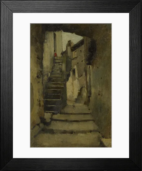 Framed Print : Escalier dans une ruelle à Rome, between 1859 and 1864. Creator: Jean Jacques Henner Framed Print : Escalier dans une ruelle à Rome, between 1859 and 1864. Creator: Jean Jacques Henner