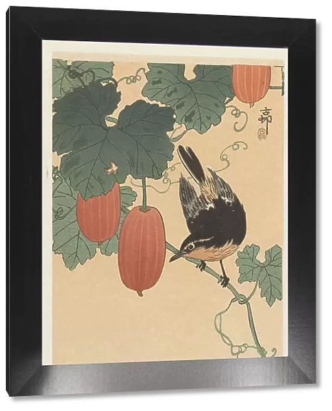Birds on the Kaki tree, 1920-1930. Creator: Ohara, Koson (1877-1945)