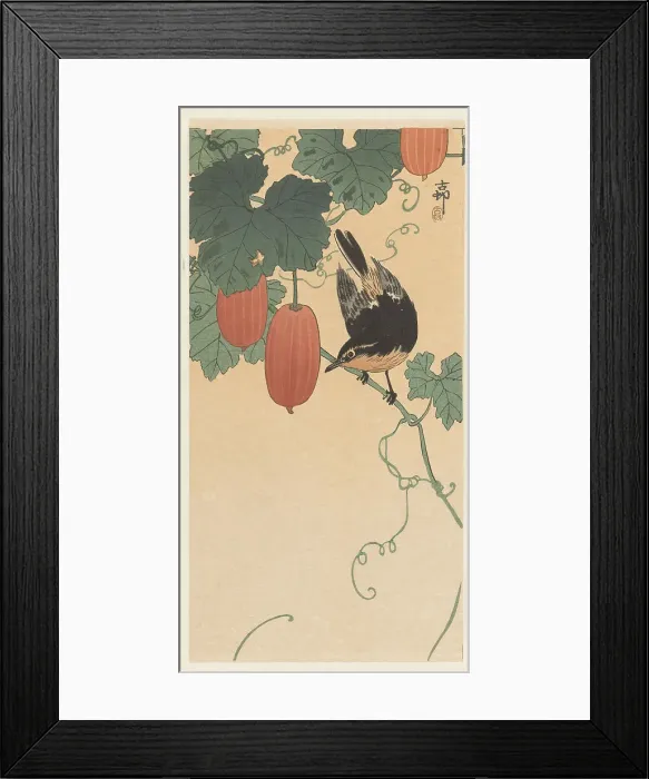 Framed Print : Birds on the Kaki tree, 1920-1930. Creator: Ohara, Koson (1877-1945) Framed Print : Birds on the Kaki tree, 1920-1930. Creator: Ohara, Koson (1877-1945)