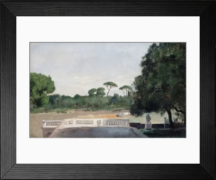 Framed Print : Jardins de la Villa Borghèse vus depuis la Villa Médicis à Rome, c.1859 — 1860. Creator: Jean Jacques Henner Framed Print : Jardins de la Villa Borghèse vus depuis la Villa Médicis à Rome, c.1859 — 1860. Creator: Jean Jacques Henner