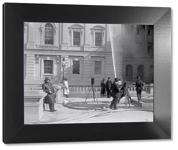 U.S. Capitol - Cleaning Exterior, 1913. Creator: Harris & Ewing. U.S. Capitol - Cleaning Exterior, 1913. Creator: Harris & Ewing