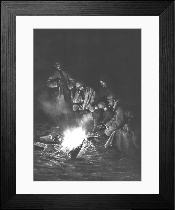 Framed Print : Group d'officiers au bivouac. 1916. Creator: Unknown Framed Print : Group d'officiers au bivouac. 1916. Creator: Unknown