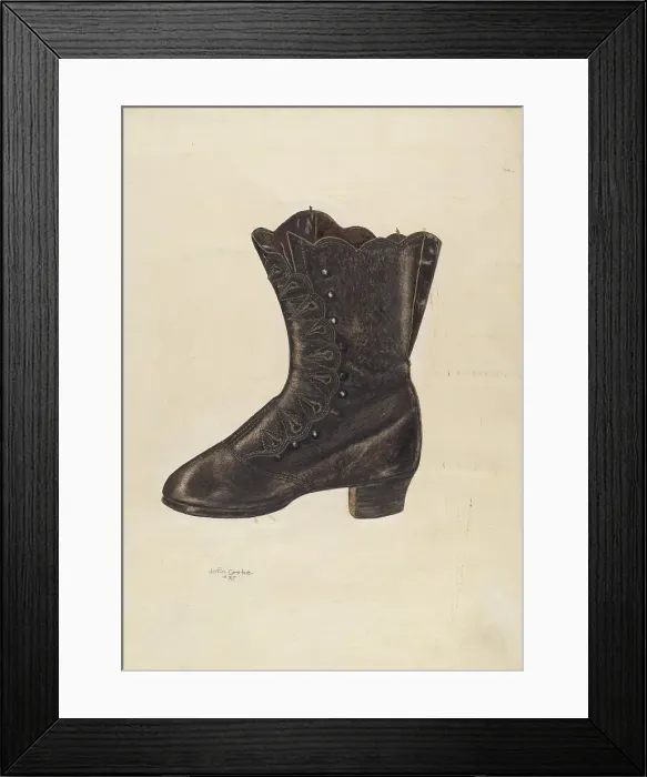 Framed Print : Woman's Shoe, 1937. Creator: John Cooke Framed Print : Woman's Shoe, 1937. Creator: John Cooke